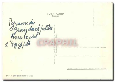 Piramidy w Gizie — Wielkie i małe — K. Lambelet & Landrock, nr 24 — Rewers