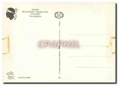 Ajaccio — Vista geral — Imprimeur Combier — Verso