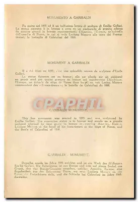 Rzym — Pomnik Giuseppe Garibaldi — Wydawca nie widoczny — Rewers