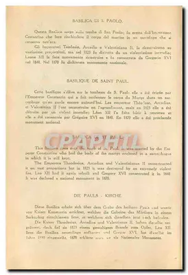Roma — Basílica de São Paulo fora das Muralhas — editor não visível — Verso