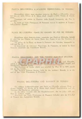 Roma — Piazza dell'Esedra e Estação Ferroviária de Termini — Rock e Cifariello — Verso