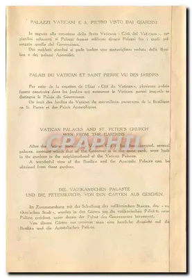 Roma — Palácios Vaticanos e S. Pedro vistos dos Jardins — Editor não visível — Verso