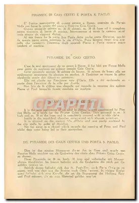 ROMA — Piramida Caja Cestia i Brama Świętego Piotra — Rewers