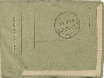 Carta postal indiana — Kuchaman — editor não visível — Verso
