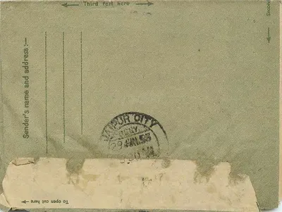 Cidade de Jaipur — Carta interna — editor não visível — Verso