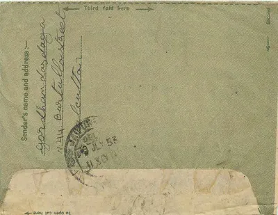 Carta postal interna — Índia — editor não visível — Verso