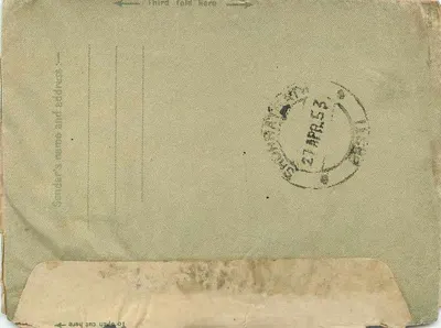 Carta postal indiana — Carta interna — editor não visível — Verso