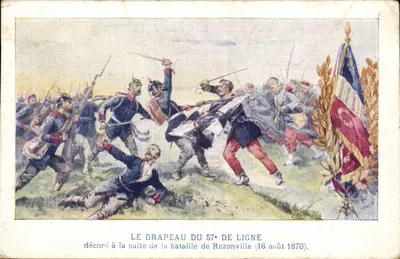 A bandeira do 57º de linha — decorada após a batalha de Rezonville (16 de agosto de 1870) — Editor E. Chor