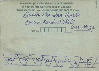 Indian Interior Postcard — Publisher Not Visible — Series Number Not Visible — Back
