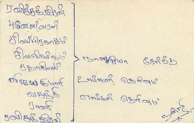 Carta postal Sri Lanka — texto em tâmil — selo de 75 centavos — Verso