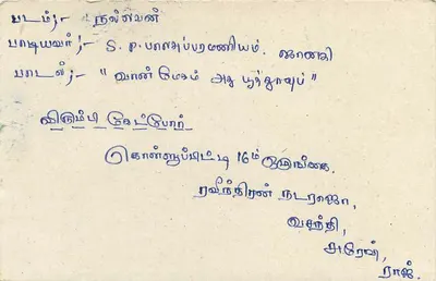 Sri Lanka — carta postal com texto em tamil — editor desconhecido — Verso