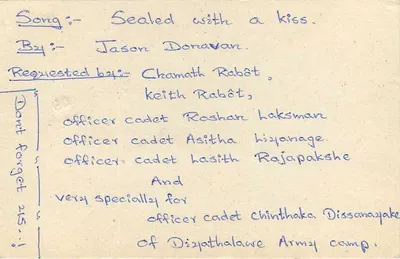 Chinthaka Dissanayake — Acampamento Militar — Disinthalaawe — Sri Lanka — Verso