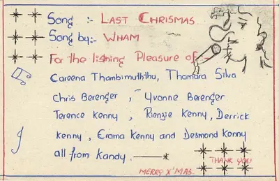 Noël à Kandy — Détail de la carte postale — Verso