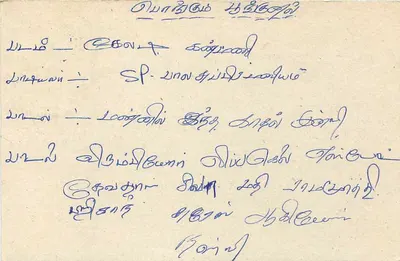 Carte postale de Sri Lanka — texte en tamoul — timbre 75 cents avec oblitération — Verso