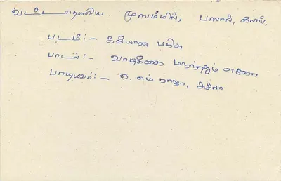 Sri Lanka — carta postal com selo e escrita em tamil — Verso