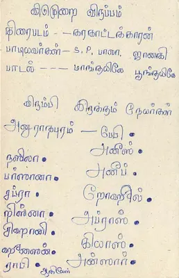Sri Lanka — postcard with Tamil text — unknown publisher, series number not visible — Back