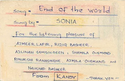 Kandy — Canção 'End of the World' — S.L.B.C. editor — Verso