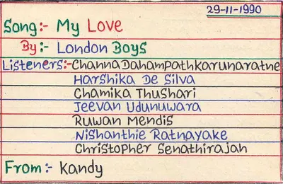 Kandy — solicitação de música — English Service, Colombo — Verso
