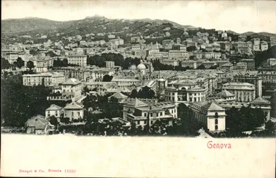 Vista aérea de Gênova — Stengel & Co. Dresda 11550