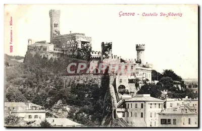 Gênova - Castelo De-Albertis — vista panorâmica — Fotocromo Milano n°1829