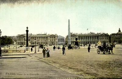 Paris - Praça da Concórdia — vista panorâmica com coluna e obelisco — editor não identificado