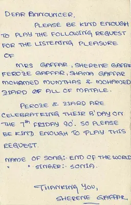 Carta postal Sri Lanka — solicitação de difusão de rádio — S.L.B.C., Colombo 7 — Verso