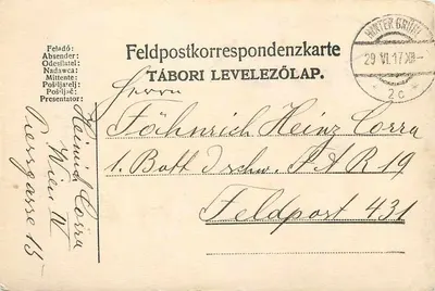 Tábori Levelezőlap — Feldpostkorrespondenzkarte — Tábor, Tchecoslováquia — Feldpost 431