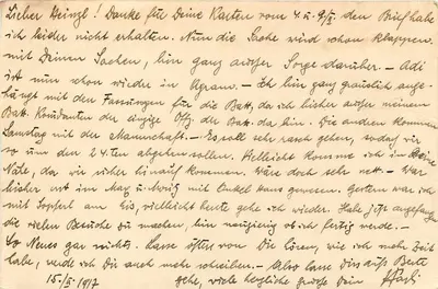 Viena — Carta postal de Feldpost — editor desconhecido, número de série não visível — Verso