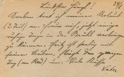 Hinterbrühl — Feldpostkarte da Primeira Guerra Mundial — Feldpost Nr. 387 — Verso