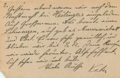 Widok lasu Schwarzau — Feldpostkarte z I wojny światowej — wydana przez K.u.k. Feldpostamt Nr. 224/8 — Rewers