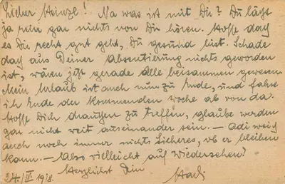 Carta postale militare — Vienna 30 — datata 24.IV.1918 — Feldpost numero 431 — Verso