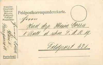 Carta postal de Feldpost — Odesa — 1er Brod, 3/3/17