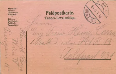Tábori-Levelezőlap — Feldpostkarte — editor desconhecido, número de série não visível