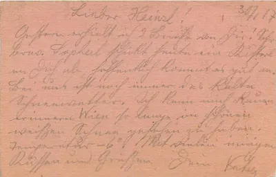 Tábori-Levelezőlap — Feldpostkarte — editor desconhecido, número de série não visível — Verso