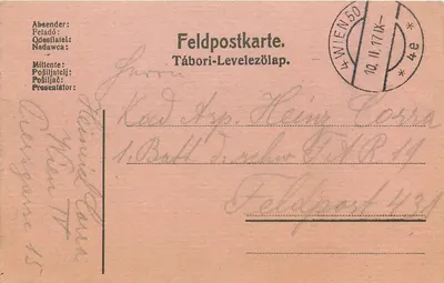 Tábori-Levelezőlap — Feldpostkarte — Wien 10.11.17 IK-4e