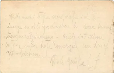 Carta postal de Feldpost — Olomouc — 17 X 1914 — editor não visível — Verso