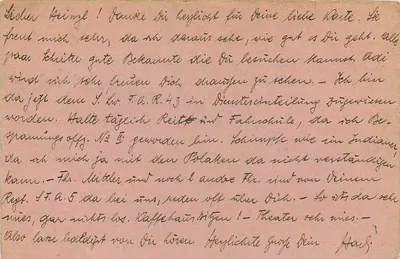 Feldpostkorrespondenzkarte — Feldpost 431 — Littorice — Verso