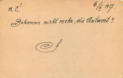 Carta postal de Feldpost — Odesa, 7 de março de 1917 — Feldpost 431 — Verso