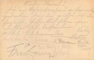 Karta pocztowa Feldpost — Wiedeń, 1 stycznia 1917 — H. & L. — Rewers