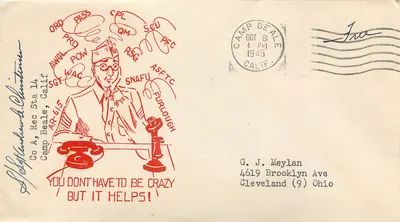 Camp Beale — Soldado ao telefone — Camp Beale, Califórnia — 8 de outubro de 1945