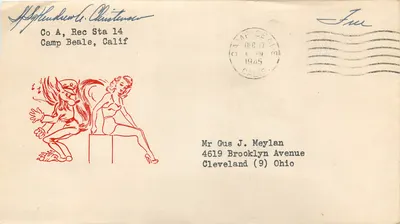 Camp Beale, Califórnia — carte postale militar — editor desconhecido, número de série não visível