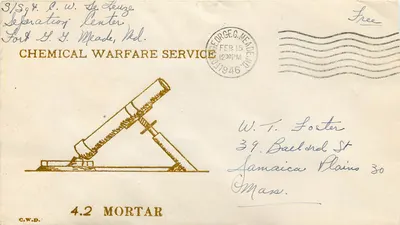 4.2 Mortar — Chemical Warfare Service — George G. Meade, Md. — 3/5 Sq. C.W. De Leuze