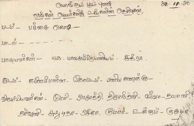Tarjeta postal Sri Lanka — texto en tamil — sello de 75 centavos — cancelación Colombo — Reverso