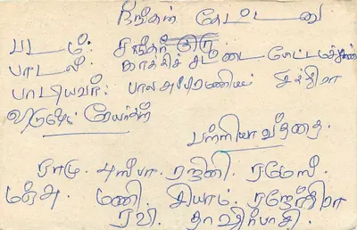 Sri Lanka — tarjeta postal con sello de 75 centavos — editor desconocido — Reverso