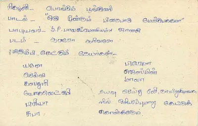 Sri Lanka — tarjeta postal con texto en tamil — editor no visible — Reverso