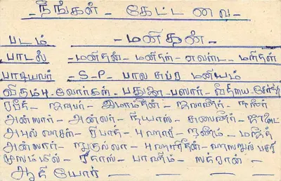 Carta postal Sri Lanka — texto em tamil — selo de 75 centavos — carimbo visível — Verso