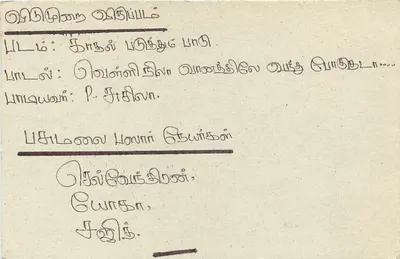 Sri Lanka — carta postal com selo de 75 centavos — editor S.L.P.C. Tamil Service — Verso