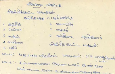 Sri Lanka — cartolina postale con timbro e testo in tamil — Verso