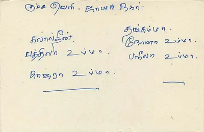Sri Lanka — tarjeta postal con sello de 75 centavos y texto en tamil — Reverso