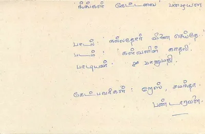 Sri Lanka — cartão postal com selo e texto em tâmil — Verso